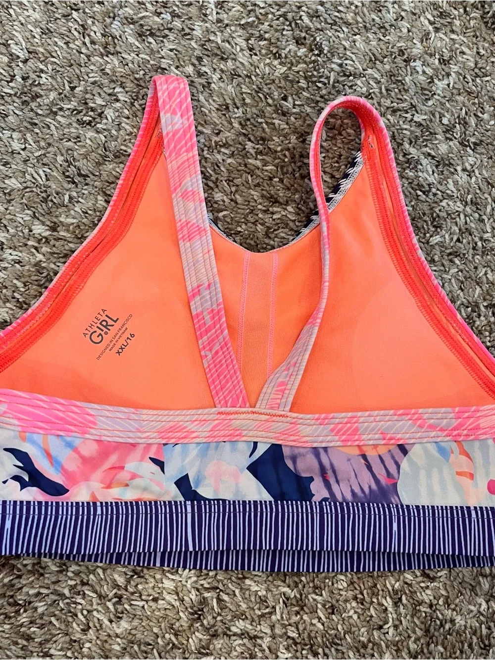 Athleta Girl Sunny Floral 2-Piece Bikini Set Top & Bottom XXL/16 Summer Swim